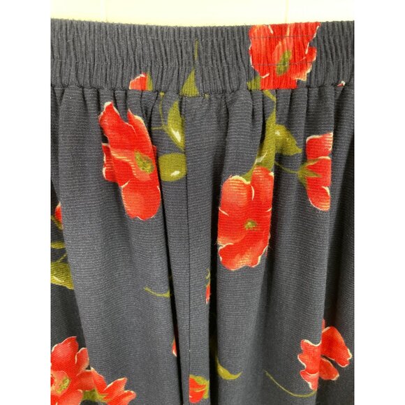 Modiano Womens Floral Pleated Skirt Size 8 Blue & Red Knee Length - Picture 5 of 8